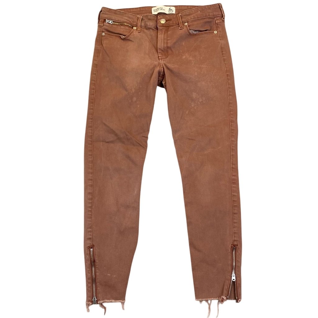 Abercrombie & Fitch Women's Ankle Jeans 6r 28x26 Rust Brown Cotton Blend